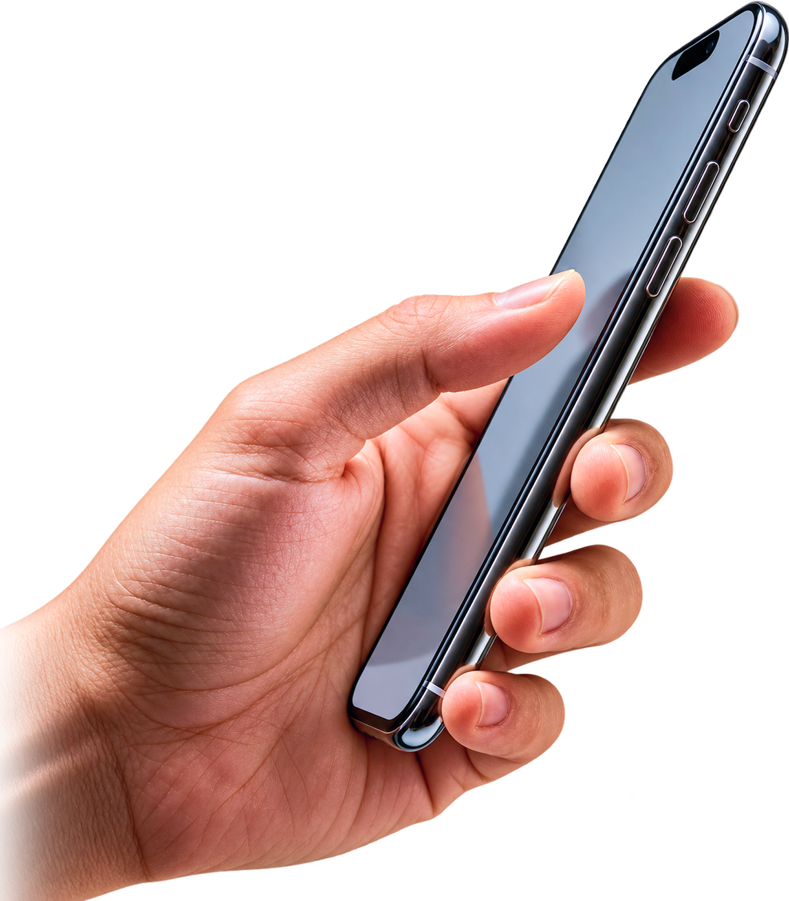 Hand holding mobile phone